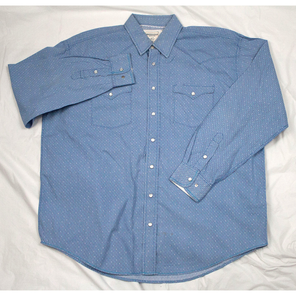 SOLD Panhandle Rough Stock Long Sleeve Pearl Snap Western Cowboy‎ Shirt Size XL